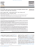 Cover page: The Health and Social Service Needs of Pregnant Women Who Consider but Do Not Have Abortions.