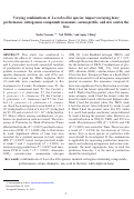 Cover page: Varying combinations of Lactobacillus species: impact on laying hens’ performance, nitrogenous compounds in manure, serum profile and uric acid in liver