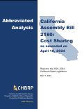 Cover page of Analysis of California Assembly Bill 2180: Cost Sharing as amended on April 10, 2024