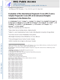 Cover page: Evaluation of the International Prognostic Score (IPS‐7) and a Simpler Prognostic Score (IPS‐3) for advanced Hodgkin lymphoma in the modern era