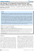 Cover page: Cell Therapy of Congenital Corneal Diseases with Umbilical Mesenchymal Stem Cells: Lumican Null Mice