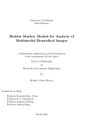 Cover page: Hidden Markov Models for Analysis of Multimodal Biomedical Images