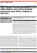 Cover page: SAPS3 subunit of protein phosphatase 6 is an AMPK inhibitor and controls metabolic homeostasis upon dietary challenge in male mice