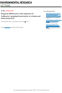 Cover page: Regional differences in the response of California’s rangeland production to climate and future projection