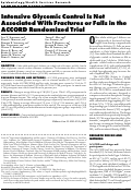 Cover page: Intensive glycemic control is not associated with fractures or falls in the ACCORD randomized trial.