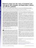 Cover page: Maternal cortisol over the course of pregnancy and subsequent child amygdala and hippocampus volumes and affective problems.