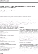 Cover page: Health Locus of Control and Assimilation of Cervical Cancer Information in Deaf Women