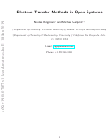 Cover page: Electron Transfer Methods in Open Systems