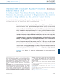 Cover page: Optimal NIV Medicare Access Promotion: Patients With OSA A Technical Expert Panel Report From the American College of Chest Physicians, the American Association for Respiratory Care, the American Academy of Sleep Medicine, and the American Thoracic Society