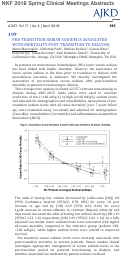 Cover page: PRE-TRANSITION SERUM SODIUM IS ASSOCIATED WITH MORTALITY POST-TRANSITION TO DIALYSIS