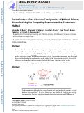 Cover page: Determination of the Absolute Configuration of β‑Chiral Primary Alcohols Using the Competing Enantioselective Conversion Method