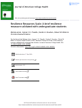 Cover page: Resilience Resources Scale: A brief resilience measure validated with undergraduate students