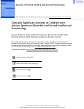 Cover page: Clinically Significant Anxiety in Children with Autism Spectrum Disorder and Varied Intellectual Functioning