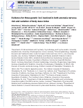 Cover page: Evidence for three genetic loci involved in both anorexia nervosa risk and variation of body mass index