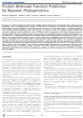 Cover page: Protein molecular function prediction by Bayesian phylogenomics