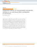 Cover page: Integrated analysis of environmental and genetic influences on cord blood DNA methylation in new-borns