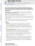 Cover page: Association between site‐specific bone mineral density and glucose homeostasis and anthropometric traits in healthy men and women