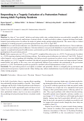 Cover page: Responding to a Tragedy: Evaluation of a Postvention Protocol Among Adult Psychiatry Residents