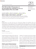 Cover page: The Hierarchical Taxonomy of Psychopathology (HiTOP) Is Not an Improvement Over the DSM