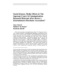 Cover page: Social Science, Media Effects &amp; The Supreme Court: Is Communication Research Relevant After <em>Brown v. Entertainment Merchants Association</em>?