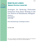 Cover page: Strategies for Reducing Particulate Emissions from Space Heating in the Ger District of Ulaanbaatar, Mongolia