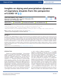 Cover page: Insights on drying and precipitation dynamics of respiratory droplets from the perspective of COVID-19