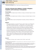 Cover page: The role of dysfunctional attitudes in models of negative symptoms and functioning in schizophrenia