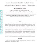 Cover page: Secure Communication for Spatially Sparse Millimeter-Wave Massive MIMO Channels via Hybrid Precoding