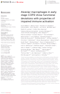 Cover page: Alveolar macrophages in early stage COPD show functional deviations with properties of impaired immune activation.