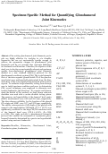 Cover page: Specimen-specific method for quantifying glenohumeral joint kinematics