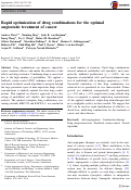 Cover page: Rapid optimization of drug combinations for the optimal angiostatic treatment of cancer