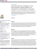 Cover page: Successful induction of diabetes in mice demonstrates no gender difference in development of early diabetic retinopathy