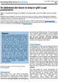 Cover page: An abdominal skin lesion: to lump or split? a case presentation