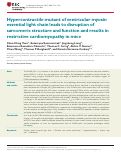 Cover page: Hypercontractile mutant of ventricular myosin essential light chain leads to disruption of sarcomeric structure and function and results in restrictive cardiomyopathy in mice