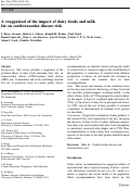 Cover page: A reappraisal of the impact of dairy foods and milk fat on cardiovascular disease risk