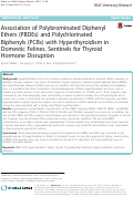 Cover page: Association of Polybrominated Diphenyl Ethers (PBDEs) and Polychlorinated Biphenyls (PCBs) with Hyperthyroidism in Domestic Felines, Sentinels for Thyroid Hormone Disruption