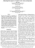 Cover page: Estimating Sub-categories of Cognitive Load: An Eye-tracking Study