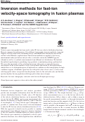 Cover page: Inversion methods for fast-ion velocity-space tomography in fusion plasmas