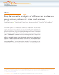 Cover page: Population-wide analysis of differences in disease progression patterns in men and women