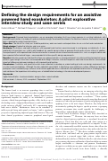 Cover page: Defining the design requirements for an assistive powered hand exoskeleton: A pilot explorative interview study and case series.