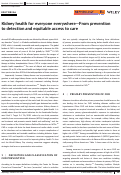 Cover page: Kidney health for everyone everywhere—From prevention to detection and equitable access to care