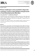 Cover page: Recent challenges to the psychiatric diagnostic nosology: a focus on the genetics and genomics of neurodevelopmental disorders