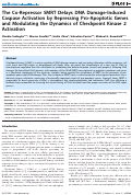 Cover page: The Co-Repressor SMRT Delays DNA Damage-Induced Caspase Activation by Repressing Pro-Apoptotic Genes and Modulating the Dynamics of Checkpoint Kinase 2 Activation