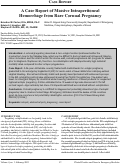 Cover page: A Case Report of Massive Intraperitoneal Hemorrhage from Rare Cornual Pregnancy