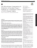 Cover page: Gut Microbiome Composition Is Predictive of Incident Type 2 Diabetes in a Population Cohort of 5,572 Finnish Adults