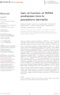 Cover page: Gain-of-function of TRPM4 predisposes mice to psoriasiform dermatitis