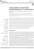 Cover page: A Dual Inhibitor of Cdc7/Cdk9 Potently Suppresses T Cell Activation