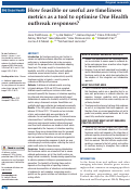 Cover page: How feasible or useful are timeliness metrics as a tool to optimise One Health outbreak responses?