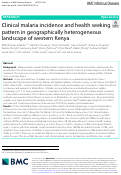 Cover page: Clinical malaria incidence and health seeking pattern in geographically heterogeneous landscape of western Kenya