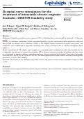 Cover page: Occipital nerve stimulation for the treatment of intractable chronic migraine headache: ONSTIM feasibility study